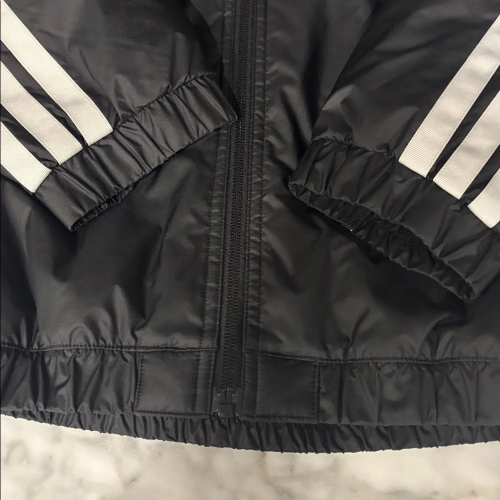 Adidas black Windbreaker with white Stripes
